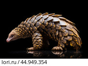 Pangolin delicately navigating its environment. Стоковое AI-изображение, AI-художник Veniamin Kraskov / Фотобанк Лори