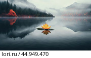 Serenity unfolds in tranquil, undisturbed natural landscapes. Стоковое AI-изображение, AI-художник Veniamin Kraskov / Фотобанк Лори