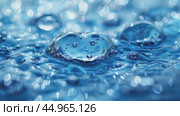 Close-up images of water splashing in the water to many little bubbles that make it feel like refreshing and blue background. Стоковое AI-видео, аниматор Ирина Михайличенко / Фотобанк Лори