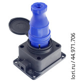 Электрическая розетка и электрическая вилка на белом фоне. Electrical plug and electric socket on white background. Стоковое фото, фотограф Татьяна Д / Фотобанк Лори