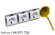 Электрические розетки на белом фоне. Electrical socket on an isolated white background. Стоковое фото, фотограф Татьяна Д / Фотобанк Лори