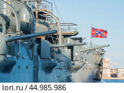 Board of protected cruiser Aurora, currently preserved as a museum ship in Saint Petersburg (2024 год). Редакционное фото, фотограф Евгений Харитонов / Фотобанк Лори