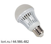 Светодиодная осветительная лампа E27 на белом фоне. LED energy saving bulb. Стоковое фото, фотограф Татьяна Д / Фотобанк Лори