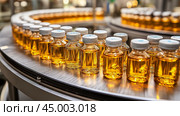 Production of Medicines in a sterile laboratory. Стоковое AI-изображение, AI-художник Ирина Ручушкина / Фотобанк Лори