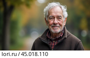 Portrait of aging man with weathered face, expressive eyes, and silver beard, showing signs of solitude and wisdom. Older male, deeply contemplative, with furrowed brow and calm demeanor. Стоковое AI-изображение, AI-художник Павел Муравьев / Фотобанк Лори