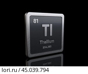 Thallium Tl, element symbol from periodic table series. Стоковая иллюстрация, иллюстратор Илья Куракин / Фотобанк Лори
