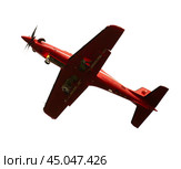 Single-engine turboprop aircraft isolated on white background. Стоковое фото, фотограф Яков Филимонов / Фотобанк Лори