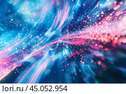 Abstract image simulating highspeed travel through a starry galaxy with motion blur. Стоковое AI-изображение, AI-художник Иван Рябоконь / Фотобанк Лори