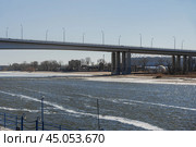 View of Voroshilovsky bridge in Rostov-on-Don, Russia (2021 год). Стоковое фото, фотограф Elena Odareeva / Фотобанк Лори