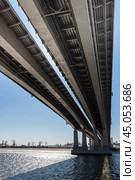 View of Voroshilovsky bridge in Rostov-on-Don, Russia (2021 год). Стоковое фото, фотограф Elena Odareeva / Фотобанк Лори