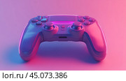 Игровой контроллер, напоминающий контроллер от PlayStation. Стоковое AI-изображение, AI-художник Алексей Выдрин / Фотобанк Лори