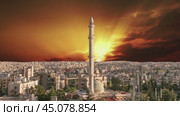 View of the modern houses Amman, Jordan, Middle East. Against the background of the sunset. Стоковое видео, видеограф Владимир Журавлев / Фотобанк Лори