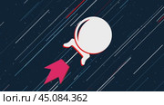 Символ Spirit ball летит по Вселенной на реактивном двигателе. Символ в центре дрожит из-за высокой скорости. Плавная закольцованная анимация в формате 4k на темно-синем фоне со звездами. Стоковое видео, видеограф Карпенко Алексей / Фотобанк Лори