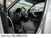 KRASNOYARSK, RUSSIA - September 10, 2024: White Lada Largus. Редакционное фото, фотограф Плотников Дмитрий / Фотобанк Лори