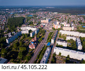 Aerial view of Orekhovo-Zuyevo with Cathedral of Nativity of Blessed Virgin. Стоковое фото, фотограф Яков Филимонов / Фотобанк Лори