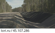 Slopes ditch road repair, reinforcing lattice  откосы канава ремонт дороги, армирующая решетка. Стоковое видео, видеограф Опока Алексей / Фотобанк Лори
