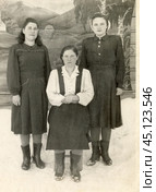 Групповой портрет советских женщин в 1940-е годы. Стоковое фото, фотограф Retro / Фотобанк Лори