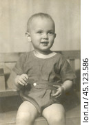 Портрет маленького ребёнка в 1930-е годы. Стоковое фото, фотограф Retro / Фотобанк Лори