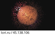 Glowing sphere of particles expanding in the void. Стоковое видео, видеограф Данил Руденко / Фотобанк Лори