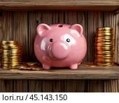 Home piggy bank "Piglet". Concept of saving and saving money. Стоковое AI-изображение, AI-художник Сергей Елизарьев / Фотобанк Лори