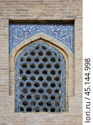 Besh Khovli palace. Window. Khiva, Uzbekistan. Стоковое фото, фотограф Знаменский Олег / Фотобанк Лори