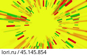 Colored lines converging creating a circular pattern on yellow background. Стоковое видео, видеограф Данил Руденко / Фотобанк Лори