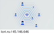 Wifi signal connecting people working remotely. Стоковое видео, видеограф Данил Руденко / Фотобанк Лори