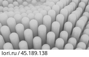 White cylinders structure evolving on white background. Стоковое видео, видеограф Данил Руденко / Фотобанк Лори