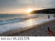 Черное море, Краснодарский край,   Бухта Михайловская, закат , (2024 год). Стоковое фото, фотограф Александр Циликин / Фотобанк Лори