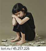 Little girl and money. Стоковое AI-изображение, AI-художник Виктор Застольский / Фотобанк Лори
