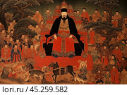 Chinese Emperor seated on a throne. Стоковое AI-изображение, AI-художник Михаил Коханчиков / Фотобанк Лори