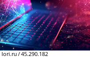 Laptop, computer, analytics, financial and banking technology concept, diagram from laptop, business growth concept, target focus digital diagram,graph interfaces,virtual UI screen,connections netwoork, finance analist working at office, copy space. Стоковое AI-изображение, AI-художник 123 12 / Фотобанк Лори