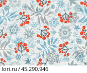 Vector winter seamless white pattern. Стоковая иллюстрация, иллюстратор Ольга Дроздова / Фотобанк Лори
