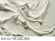 White cream texture background. Body lotion swipe swatch. Skincare mask. Cosmetic face serum smudge. Moisturizer smooth smear. Trendy bio selfcare beauty product. Peptides, ceramides, retinol. CC, BB. Стоковое AI-изображение, AI-художник Евгений Демидюк / Фотобанк Лори