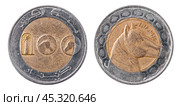 Coin 100 dinars. 2017 year. Republic of Algeria. Стоковое фото, фотограф Евгений Ткачёв / Фотобанк Лори