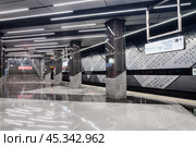 Станция "Тютчевская" Московского метрополитена Троицкой линии. Редакционное фото, фотограф Алёшина Оксана / Фотобанк Лори