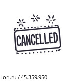 A black and white sign that says "cancelled" with three stars. Стоковое AI-изображение, AI-художник KATERINA AI / Фотобанк Лори