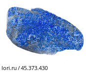 Polished lazurite gem stone isolated on white background. Стоковое фото, фотограф Константин Григорьев / Фотобанк Лори