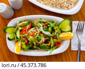 Light delicious and healthy vegetable salad Choban. Стоковое фото, фотограф Яков Филимонов / Фотобанк Лори