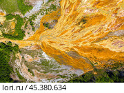 Environmental pollution from the extraction of copper ore. View from above. Martian landscape. Стоковое фото, фотограф Евгений Ткачёв / Фотобанк Лори
