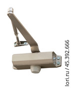 Дверной металлический доводчик. Door closer for entrance door. Стоковое фото, фотограф Татьяна Д / Фотобанк Лори