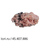Raw rhodochrosite manganese carbonate mineral isolated on white. Стоковое фото, фотограф Константин Григорьев / Фотобанк Лори