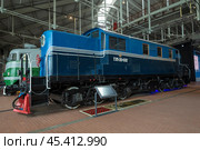 Экспериментальный советский тепловоз ТЭ5-20-032 для полярных районов СССР. Музей железных дорог России. Санкт-Петербург (2023 год). Редакционное фото, фотограф Виктор Карасев / Фотобанк Лори