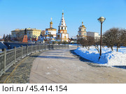 Набережная реки Ангара, Иркутск. Стоковое фото, фотограф Римма Тельнова / Фотобанк Лори