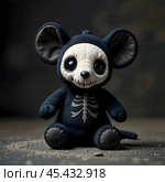 Portrait of a mouse doll from a horror movie. Стоковое AI-изображение, AI-художник RamA / Фотобанк Лори