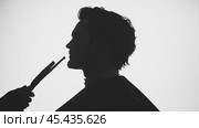 Силуэтная стрижка: минималистский стиль и точность для постеров парикмахерских. Стоковое AI-изображение, AI-художник ФотоИнтеллект / Фотобанк Лори