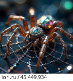 Diamond Spider close-up. Стоковое AI-изображение, AI-художник RamA / Фотобанк Лори