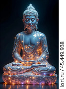 The Diamond Buddha immersed in Nirvana. Стоковое AI-изображение, AI-художник RamA / Фотобанк Лори
