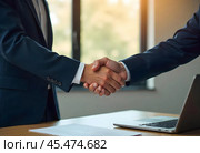 The handshake of two businessmen. Стоковое AI-изображение, AI-художник RamA / Фотобанк Лори