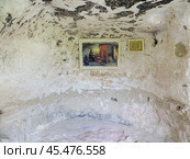 Varna, Bulgaria. July 30, 2024.Aladzha Monastery. Medieval Orthodox Christian cave monastery complex. Cell of the abbot. Редакционное фото, фотограф Мария Фетисова / Фотобанк Лори